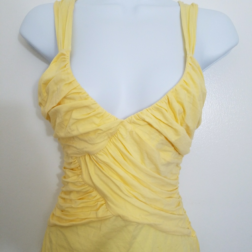 Bebe yellow halter top Sz S